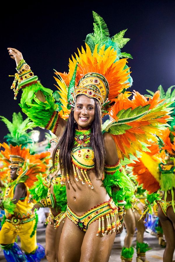 brazil carnival orange green