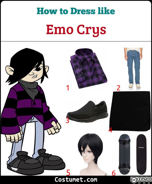 Emo Crys Wild Grinders Costume for Cosplay & Halloween