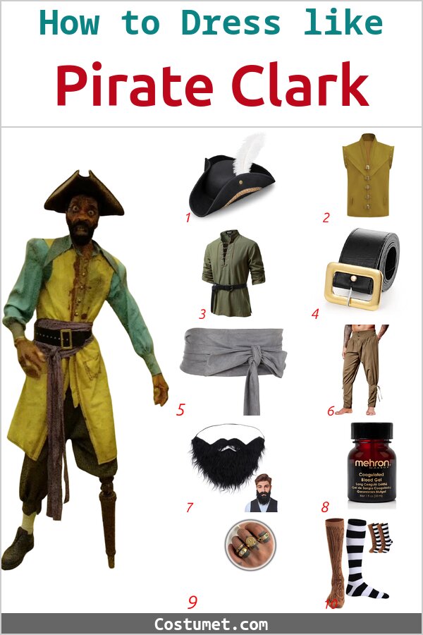 Pirate Clark Costume for Cosplay & Halloween