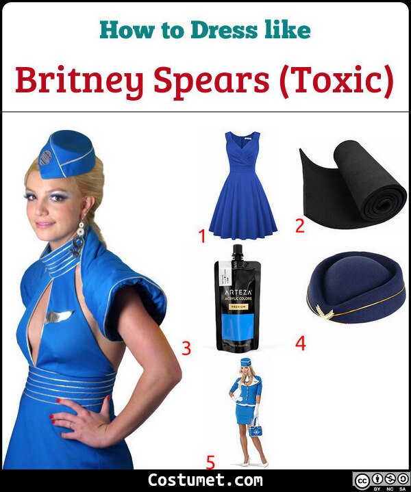 Britney Spears (Toxic - Flight Attendant/Stewardress) Costume for Cosplay & Halloween
